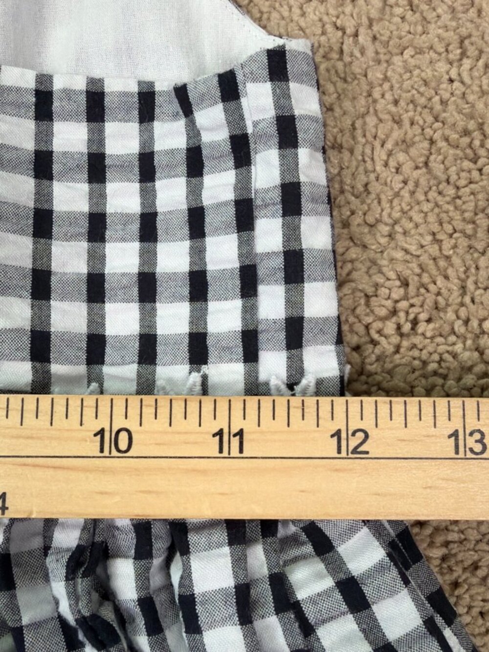Vintage Kellys Kids Dress Girls 8 Black White Gingham Daisy Cottagecore Wedding - Picture 11 of 12